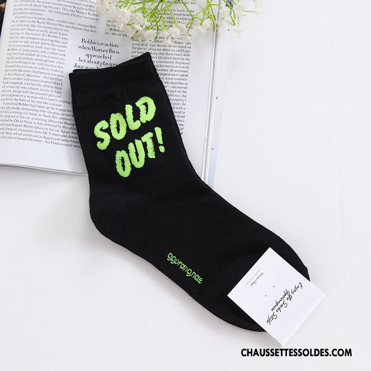 Chaussettes Mi Hautes Femme Hiver Lettre Dame Nouvelles Arrivées Casual Importer Rose