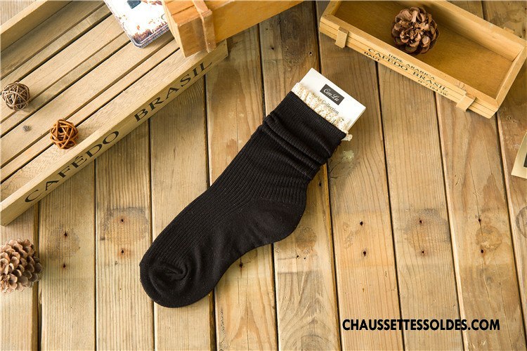 Chaussettes Mi Hautes Femme Hiver Milieu Tendance Dentelle L'automne Le Nouveau Couleurs De Bonbons Rose