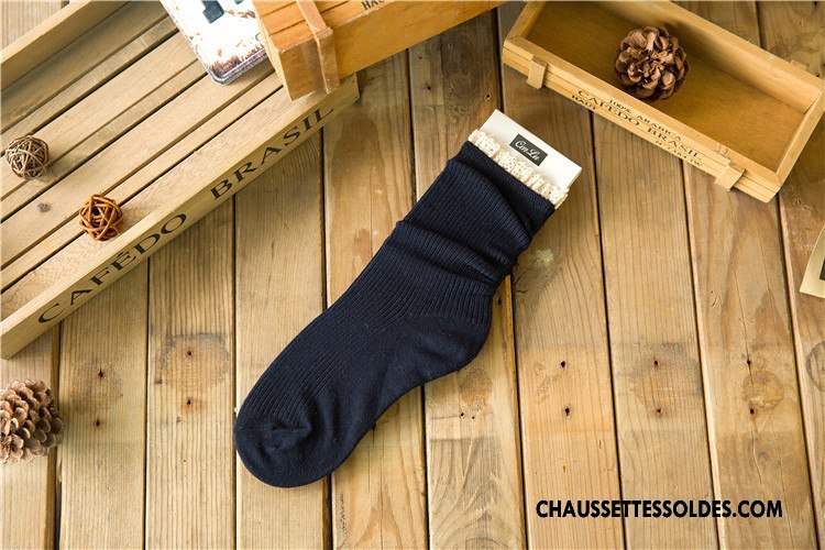 Chaussettes Mi Hautes Femme Hiver Milieu Tendance Dentelle L'automne Le Nouveau Couleurs De Bonbons Rose