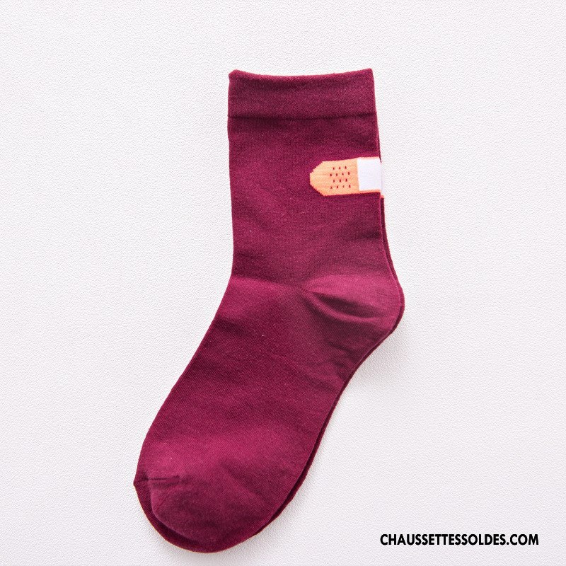 Chaussettes Mi Hautes Femme Hiver Rétro Chaussettes En Coton L'automne Dame Vent D'université Bordeaux