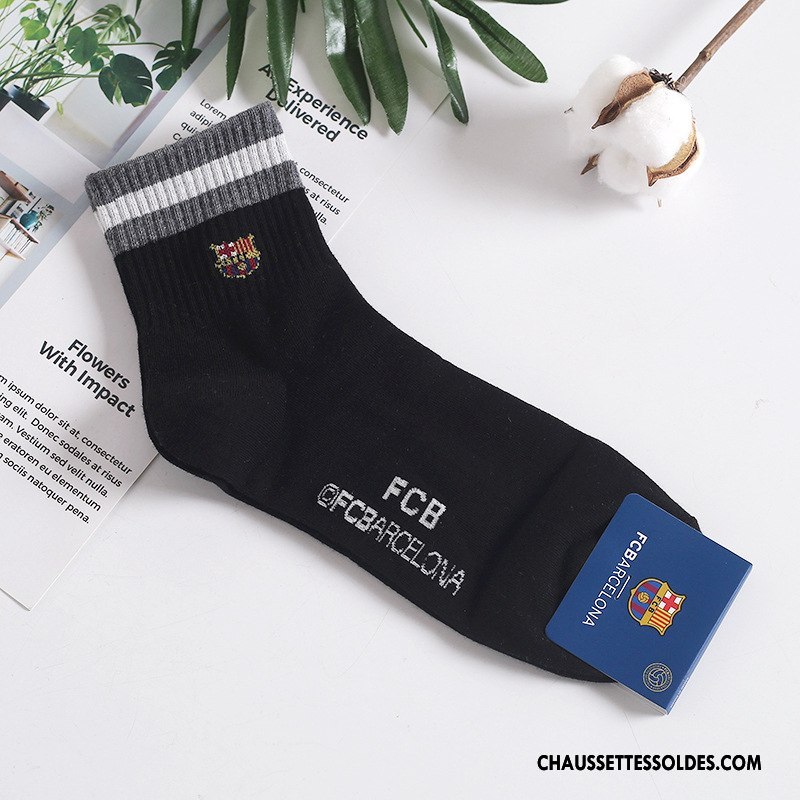 Chaussettes Mi Hautes Femme Homme Long Stock Rayé Importer Blanc