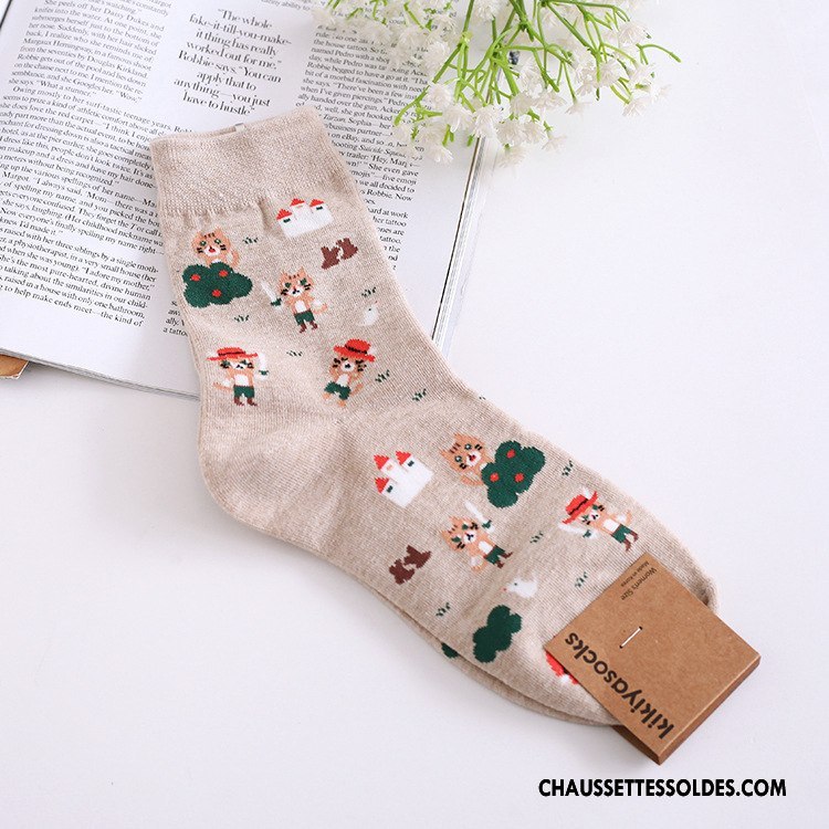 Chaussettes Mi Hautes Femme Importer L'automne Modèle Le Nouveau Dame Hiver Coloré