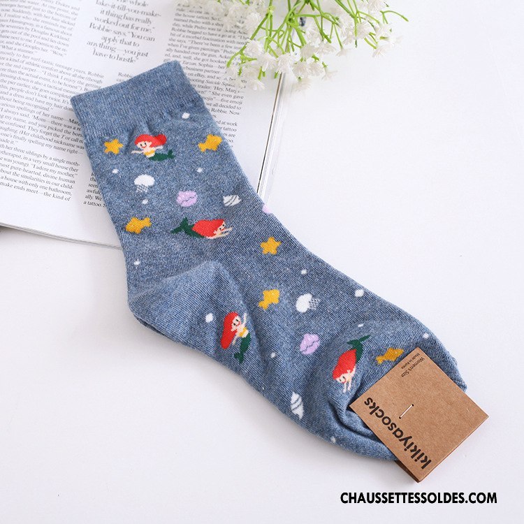 Chaussettes Mi Hautes Femme Importer L'automne Modèle Le Nouveau Dame Hiver Coloré