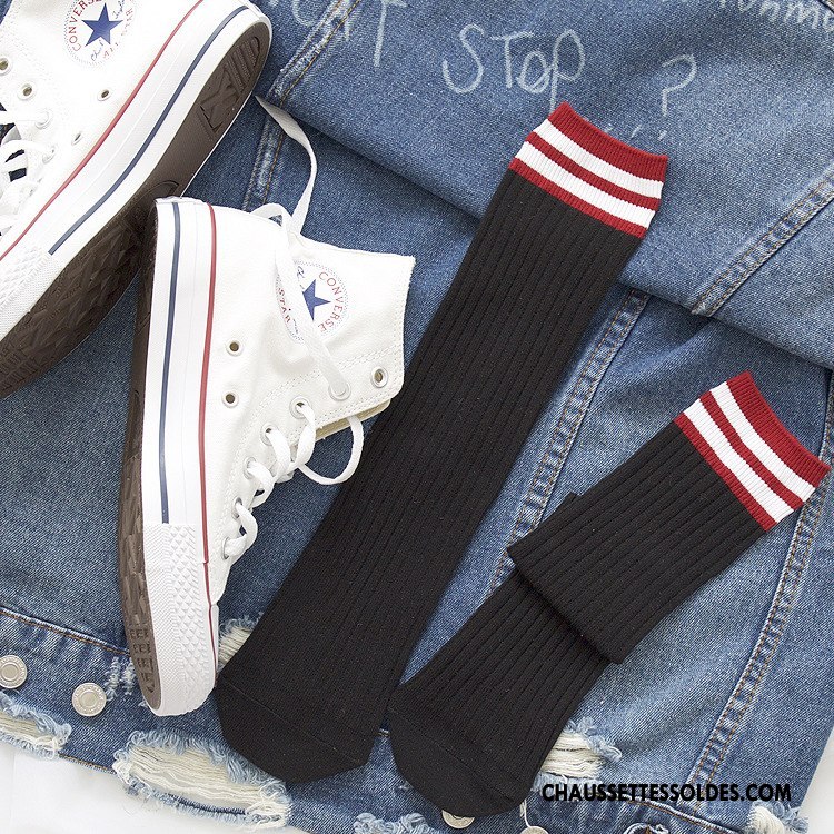 Chaussettes Mi Hautes Femme Jambe Droite Hiver Nouvelles Arrivées Lovers Homme Rayé Bleu Marin