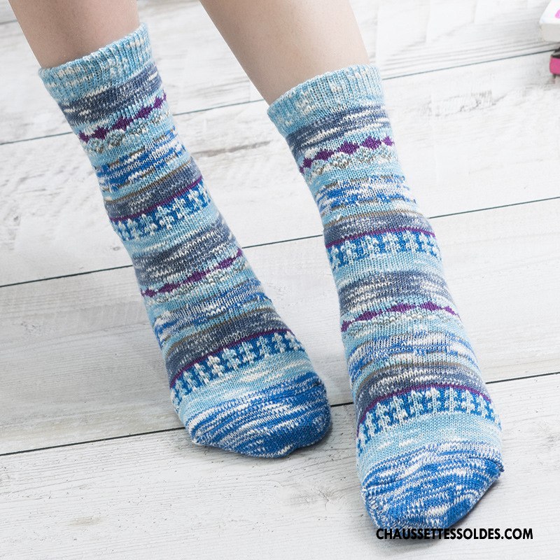 Chaussettes Mi Hautes Femme L'automne 100% Coton Renforcé Confortable Hiver Mode Gris