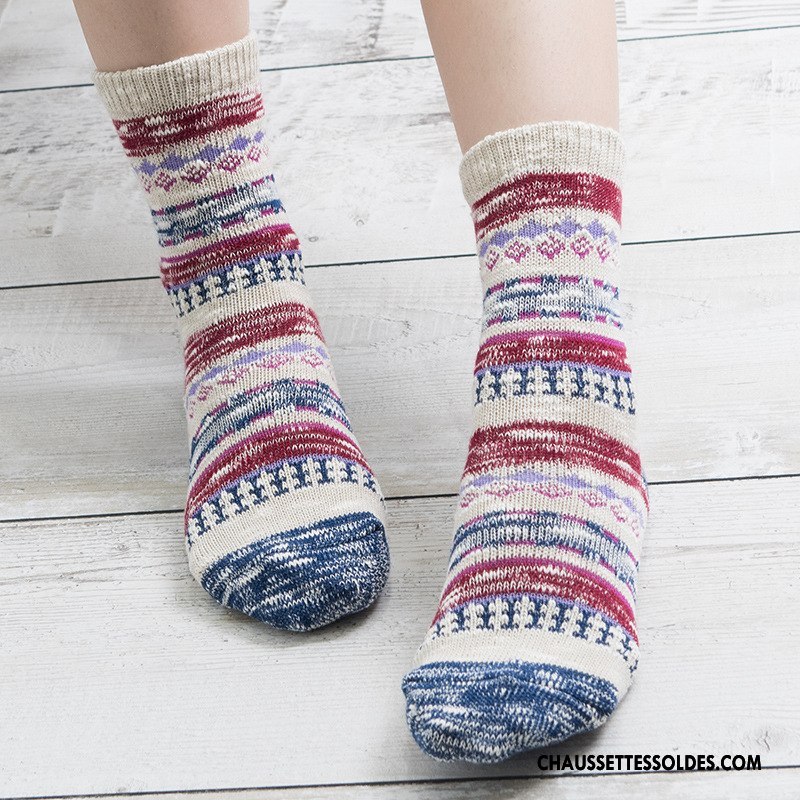 Chaussettes Mi Hautes Femme L'automne 100% Coton Renforcé Confortable Hiver Mode Gris