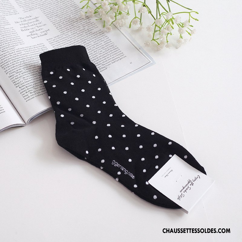 Chaussettes Mi Hautes Femme L'automne Confortable 100% Coton Long Stock Point D'onde Casual Marron / Brun