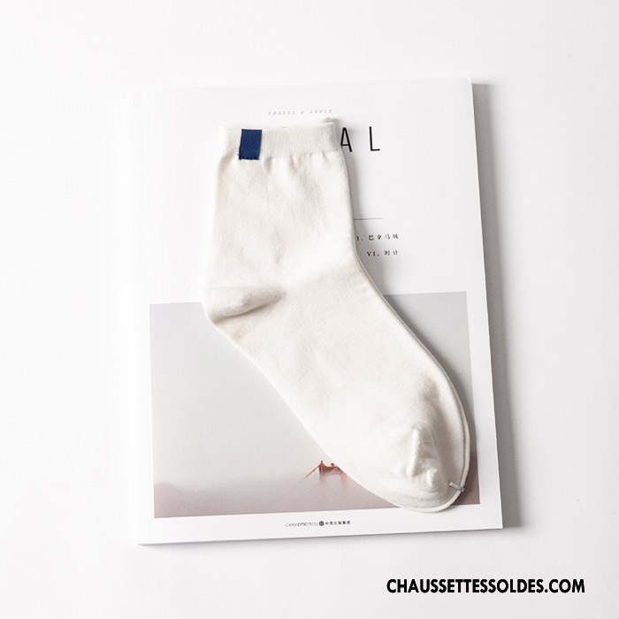 Chaussettes Mi Hautes Femme L'automne Coton Bio Printemps Charmant Milieu Coloré Bleu
