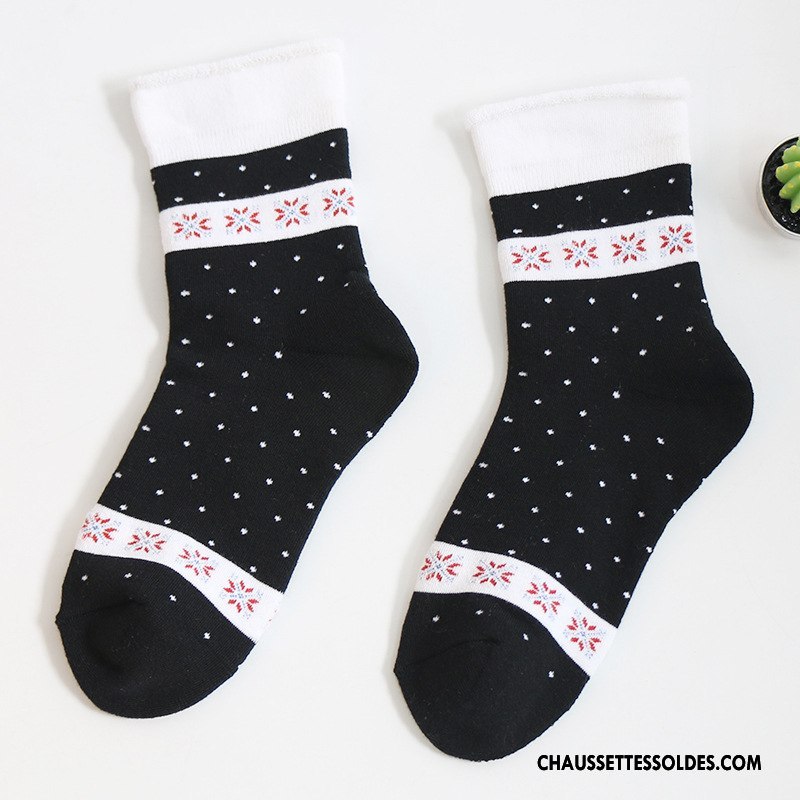 Chaussettes Mi Hautes Femme L'automne Dame Terry Tous Les Assortis Milieu Matelassé Rouge