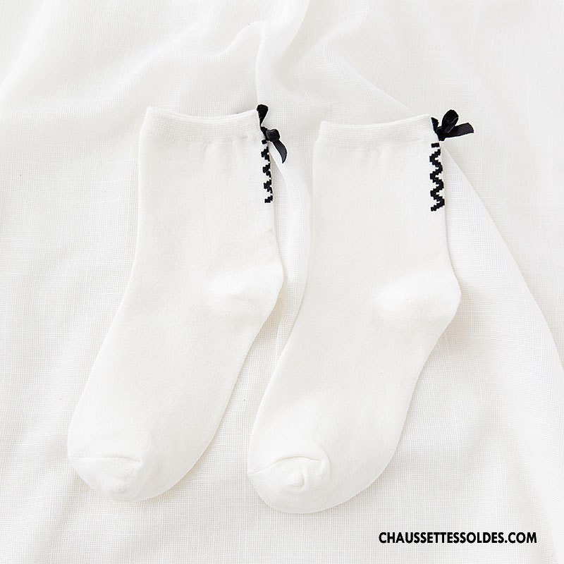 Chaussettes Mi Hautes Femme L'automne Dame Traverser Milieu Coton Papillon Vert Foncé