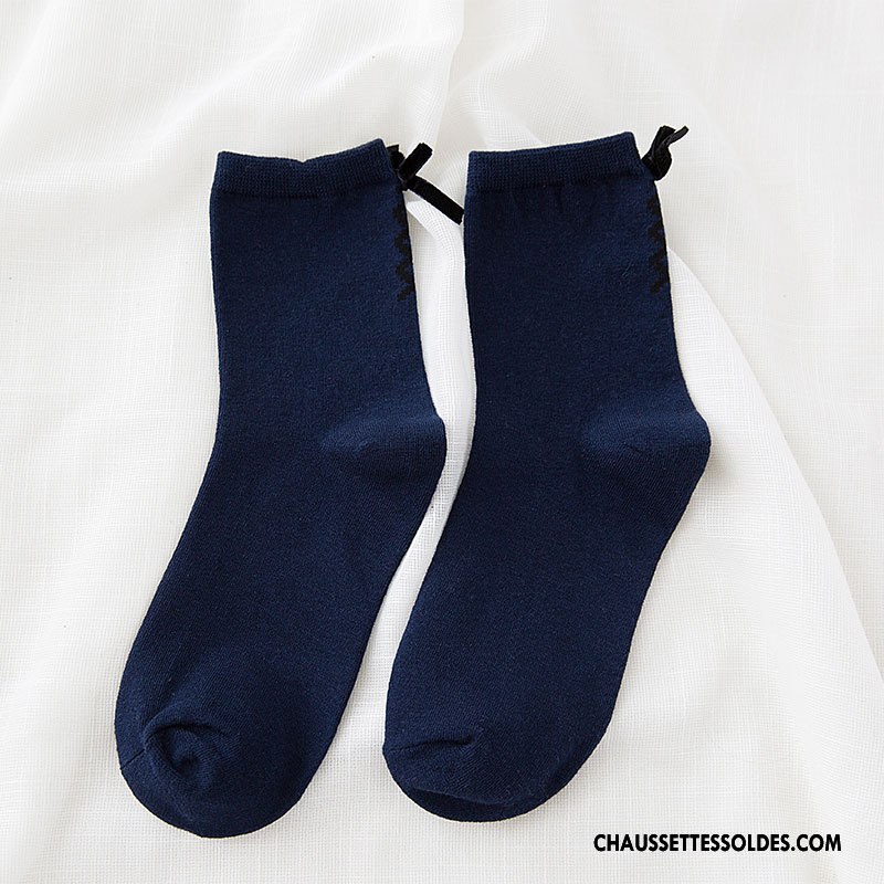 Chaussettes Mi Hautes Femme L'automne Dame Traverser Milieu Coton Papillon Vert Foncé