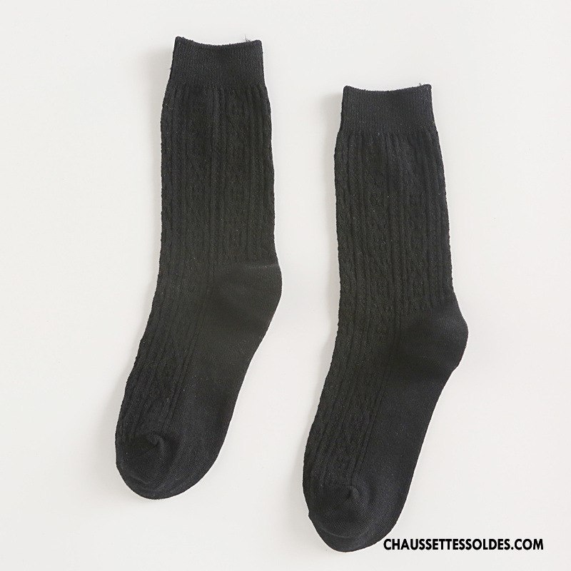 Chaussettes Mi Hautes Femme L'automne Fleurs 100% Coton Nouvelles Arrivées Hiver Milieu Pure Bleu