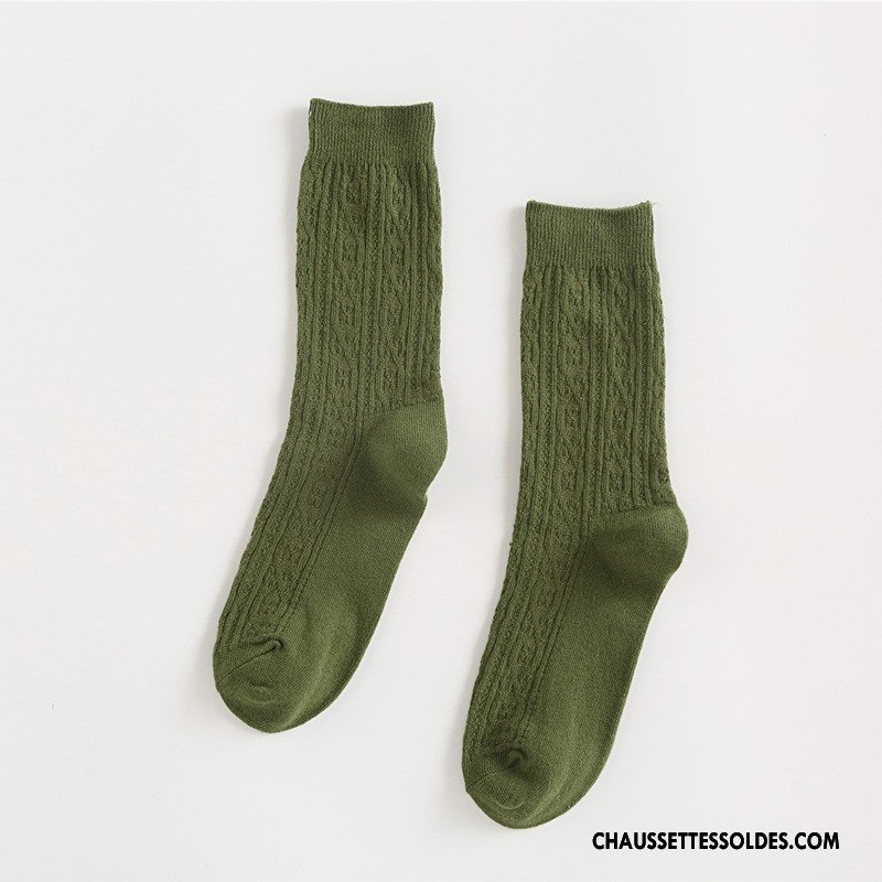 Chaussettes Mi Hautes Femme L'automne Fleurs 100% Coton Nouvelles Arrivées Hiver Milieu Pure Bleu