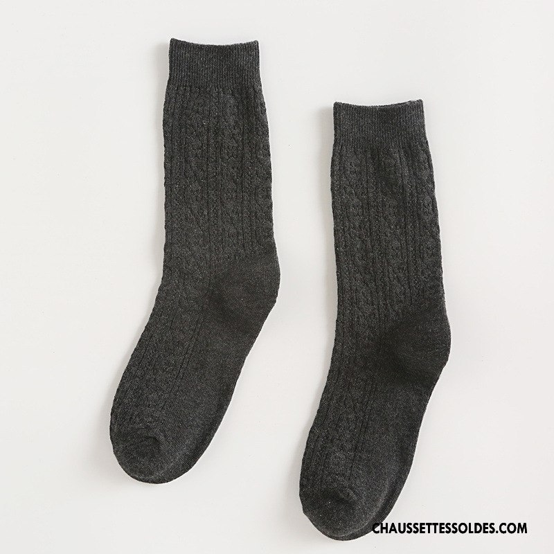 Chaussettes Mi Hautes Femme L'automne Fleurs 100% Coton Nouvelles Arrivées Hiver Milieu Pure Bleu