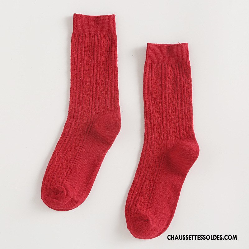 Chaussettes Mi Hautes Femme L'automne Fleurs 100% Coton Nouvelles Arrivées Hiver Milieu Pure Bleu