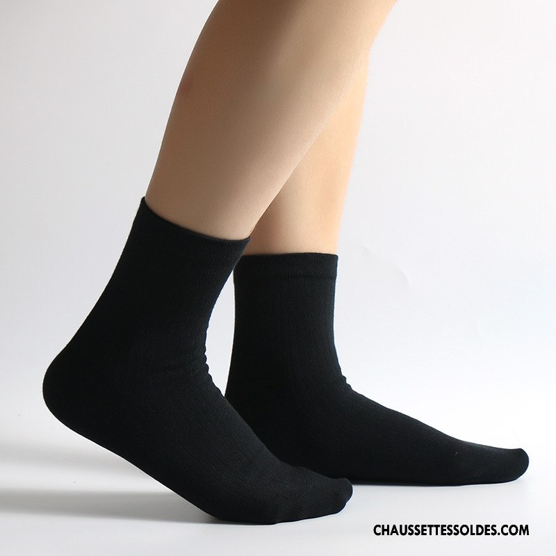 Chaussettes Mi Hautes Femme L'automne Hiver Matelassé Renforcé Mode Pure Jaune