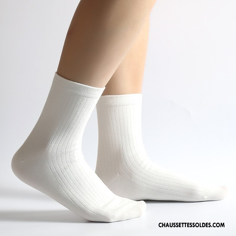 Chaussettes Mi Hautes Femme L'automne Hiver Matelassé Renforcé Mode Pure Jaune