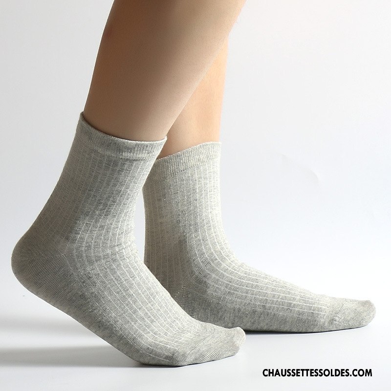 Chaussettes Mi Hautes Femme L'automne Hiver Matelassé Renforcé Mode Pure Jaune