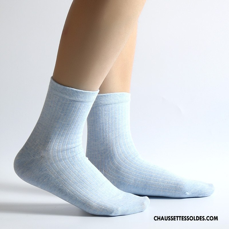 Chaussettes Mi Hautes Femme L'automne Hiver Matelassé Renforcé Mode Pure Jaune