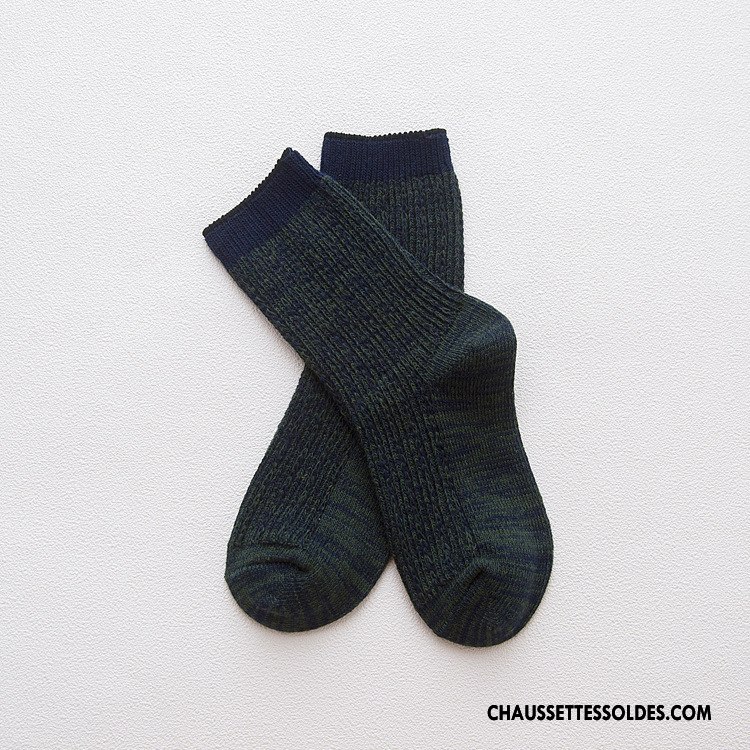 Chaussettes Mi Hautes Femme L'automne Longue Rétro Style National Coton Bio Hiver Marron / Brun