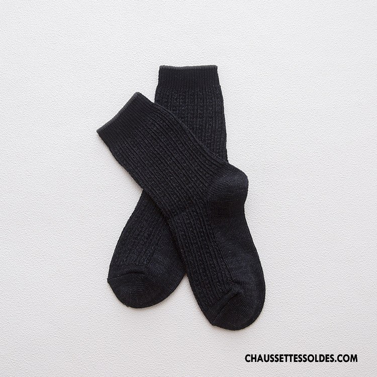 Chaussettes Mi Hautes Femme L'automne Longue Rétro Style National Coton Bio Hiver Marron / Brun