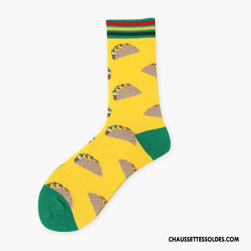 Chaussettes Mi Hautes Femme L'automne Marque De Tendance Personnalité Homme Nouvelles Arrivées Chaussettes En Coton Bleu