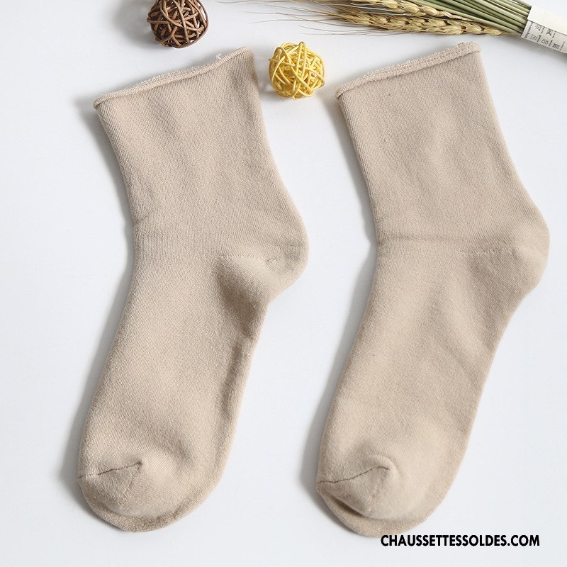 Chaussettes Mi Hautes Femme L'automne Middle Waisted Anti-odeur Milieu Chaussettes En Coton Hiver Pure Bleu