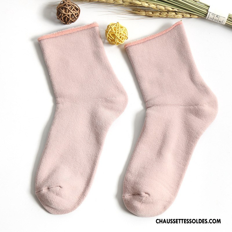 Chaussettes Mi Hautes Femme L'automne Middle Waisted Anti-odeur Milieu Chaussettes En Coton Hiver Pure Bleu