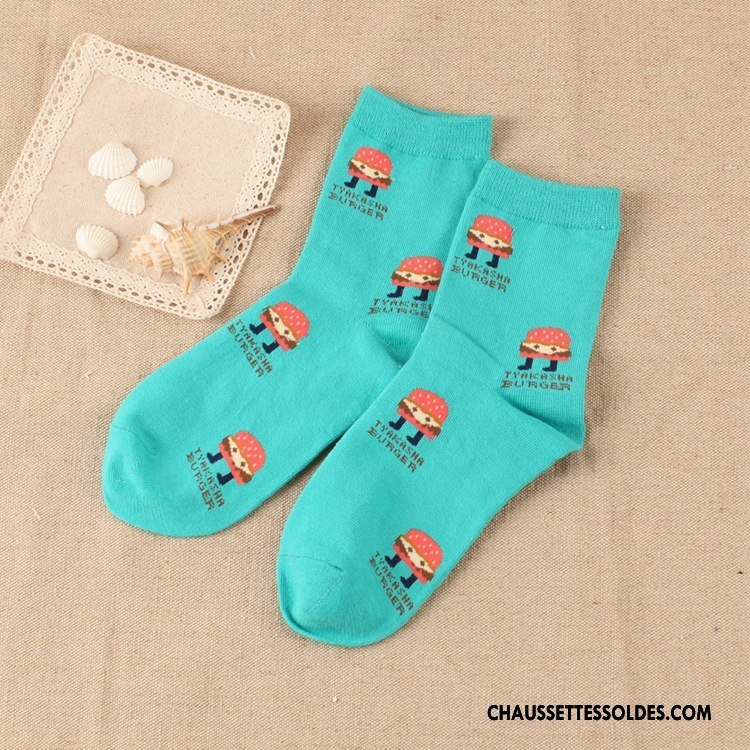 Chaussettes Mi Hautes Femme L'automne Milieu Hiver Casual Le Nouveau Charmant Blanc