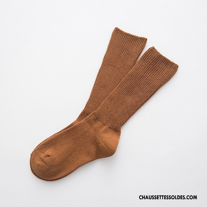 Chaussettes Mi Hautes Femme L'automne Milieu Hiver Nouvelles Arrivées Couleurs De Bonbons Marron / Brun