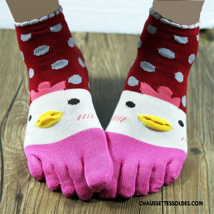 Chaussettes Mi Hautes Femme L'automne Tendance Cinq Doigts Charmant Court Hiver Bleu