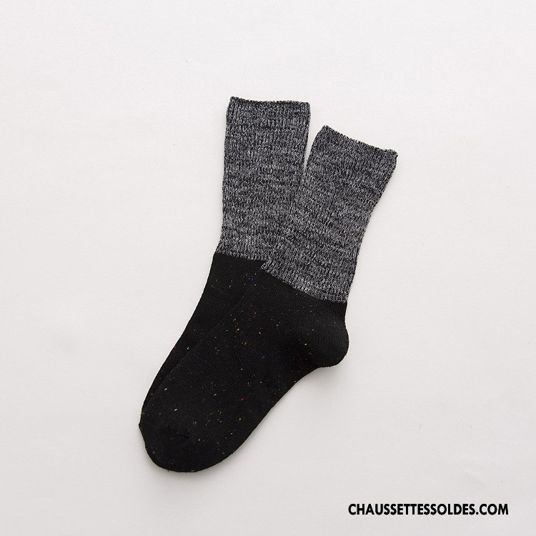 Chaussettes Mi Hautes Femme L'automne Yarn Bambou Thermiques Rétro Renforcé Vert