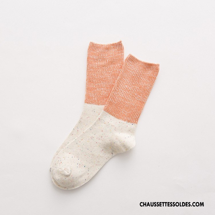 Chaussettes Mi Hautes Femme L'automne Yarn Bambou Thermiques Rétro Renforcé Vert