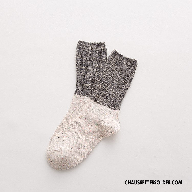 Chaussettes Mi Hautes Femme L'automne Yarn Bambou Thermiques Rétro Renforcé Vert