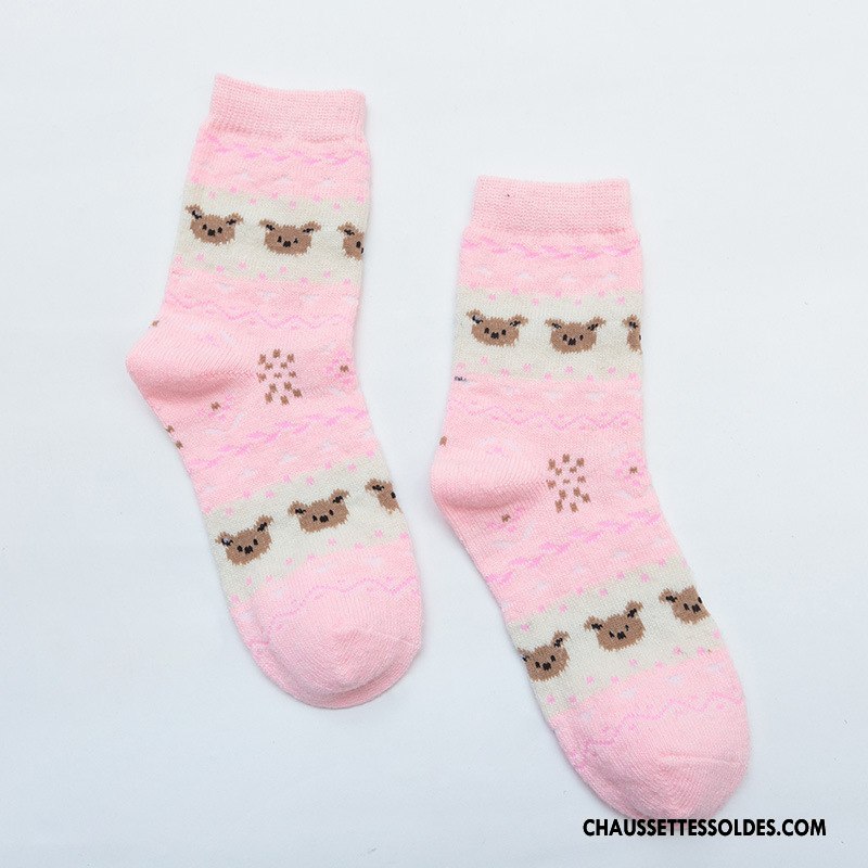 Chaussettes Mi Hautes Femme Lapin Thermiques Ours Milieu Renforcé Modèle Blanc