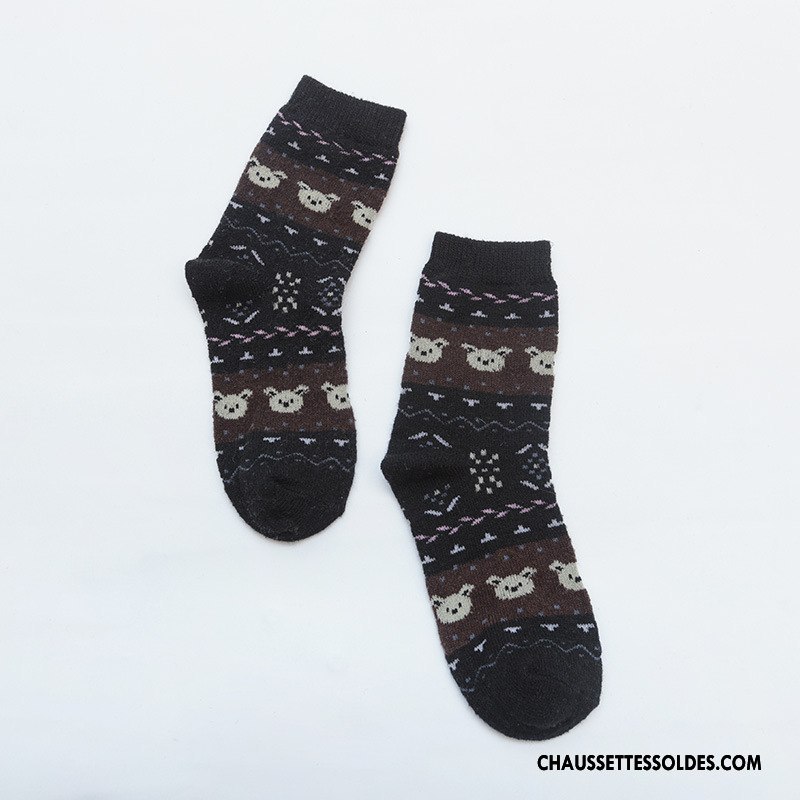 Chaussettes Mi Hautes Femme Lapin Thermiques Ours Milieu Renforcé Modèle Blanc