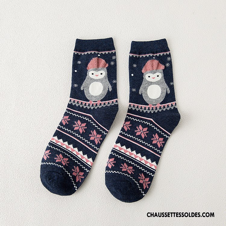 Chaussettes Mi Hautes Femme Le Nouveau Chaussettes En Coton Dimensionnel Hiver Charmant L'automne