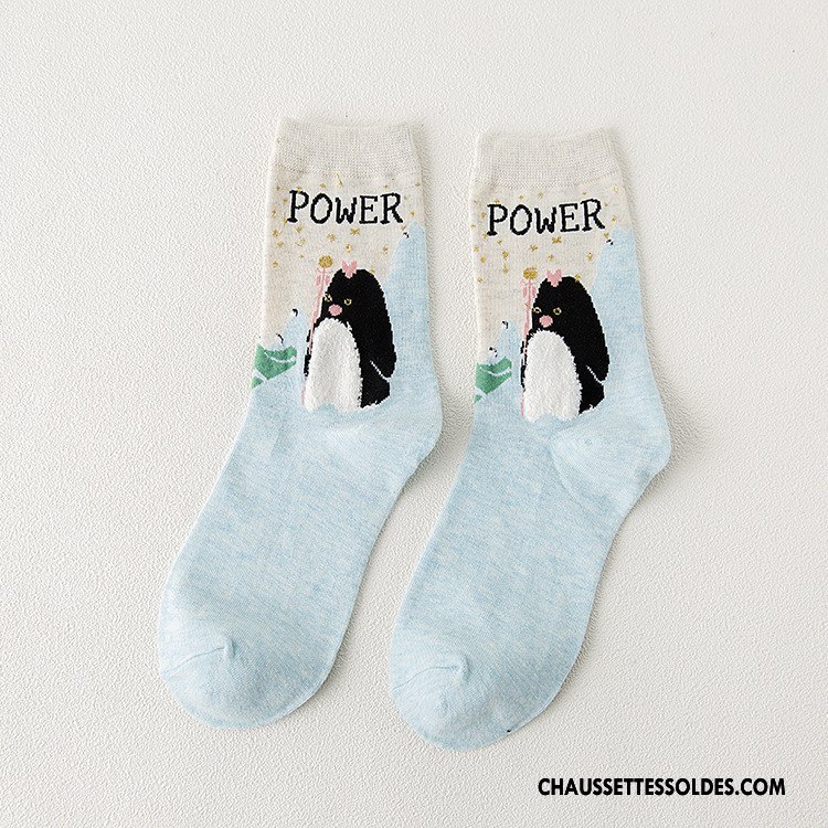 Chaussettes Mi Hautes Femme Le Nouveau Chaussettes En Coton Dimensionnel Hiver Charmant L'automne