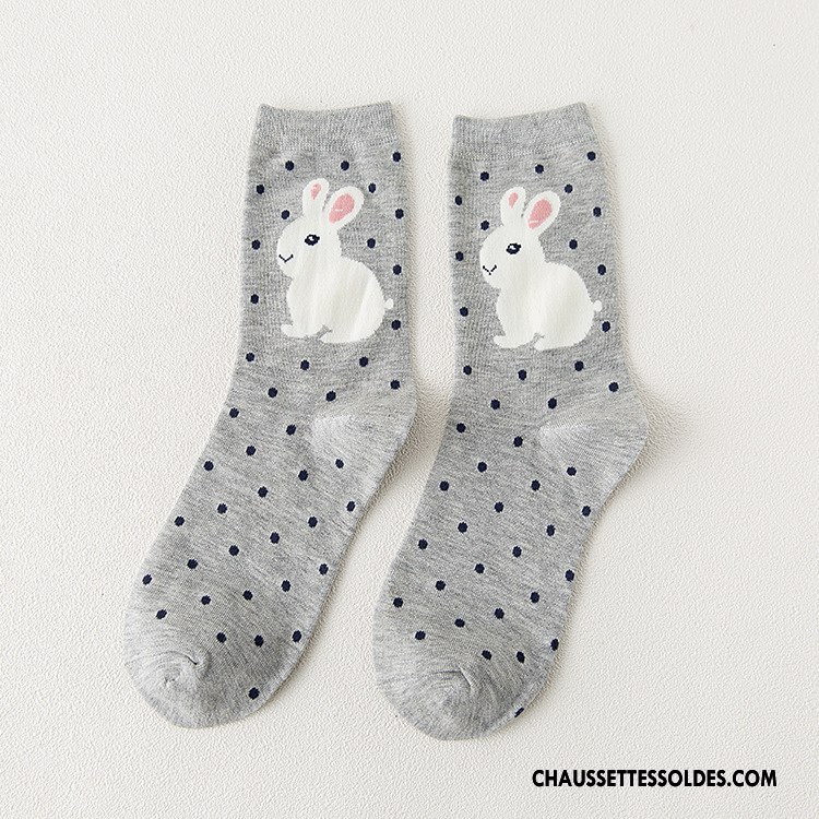 Chaussettes Mi Hautes Femme Le Nouveau Chaussettes En Coton Dimensionnel Hiver Charmant L'automne