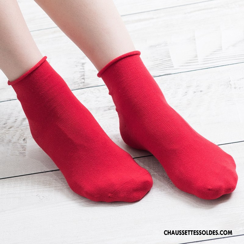 Chaussettes Mi Hautes Femme Le Nouveau Enceintes Couleur Chaussettes En Coton L'automne Fluide Doux Coloré Vert