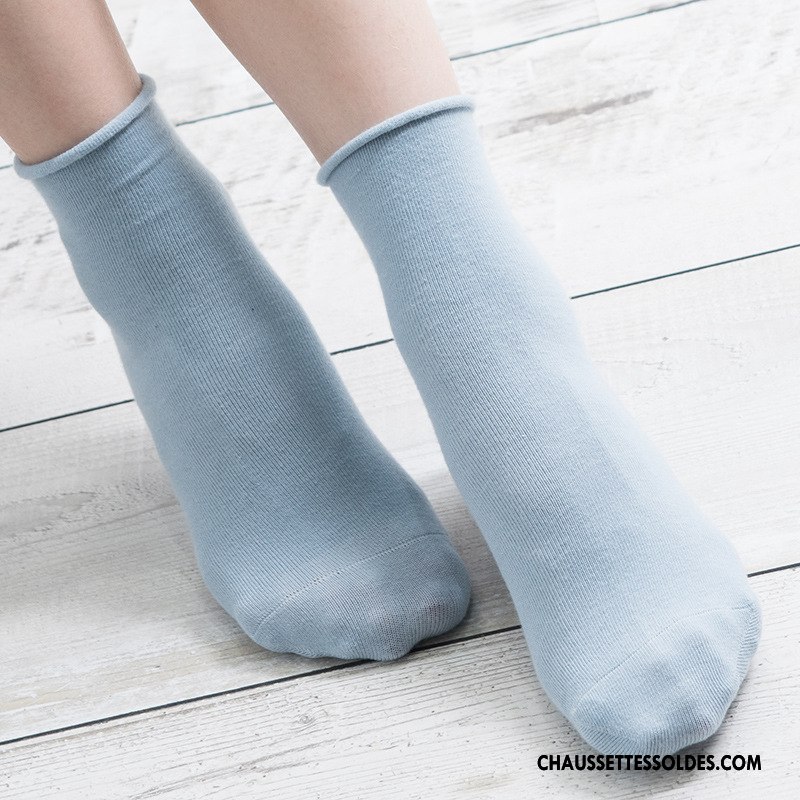 Chaussettes Mi Hautes Femme Le Nouveau Enceintes Couleur Chaussettes En Coton L'automne Fluide Doux Coloré Vert