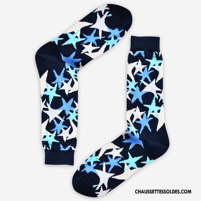 Chaussettes Mi Hautes Femme Le Nouveau Hiver Long Stock Homme L'automne Milieu Couleur De Contraste Gris