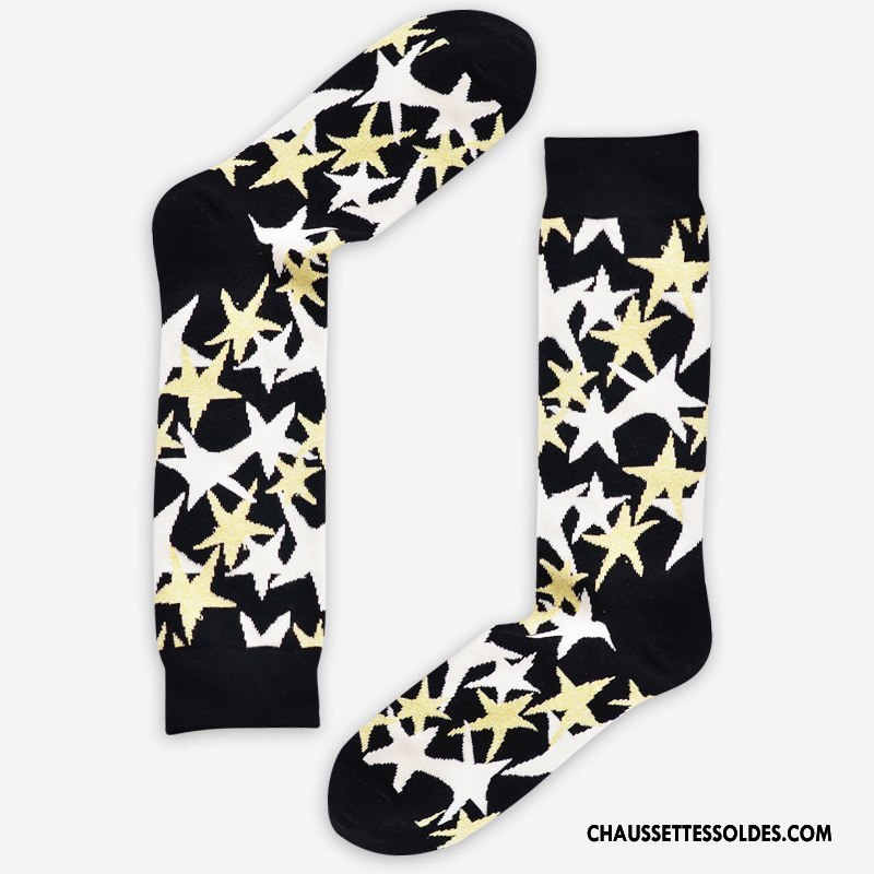 Chaussettes Mi Hautes Femme Le Nouveau Hiver Long Stock Homme L'automne Milieu Couleur De Contraste Gris
