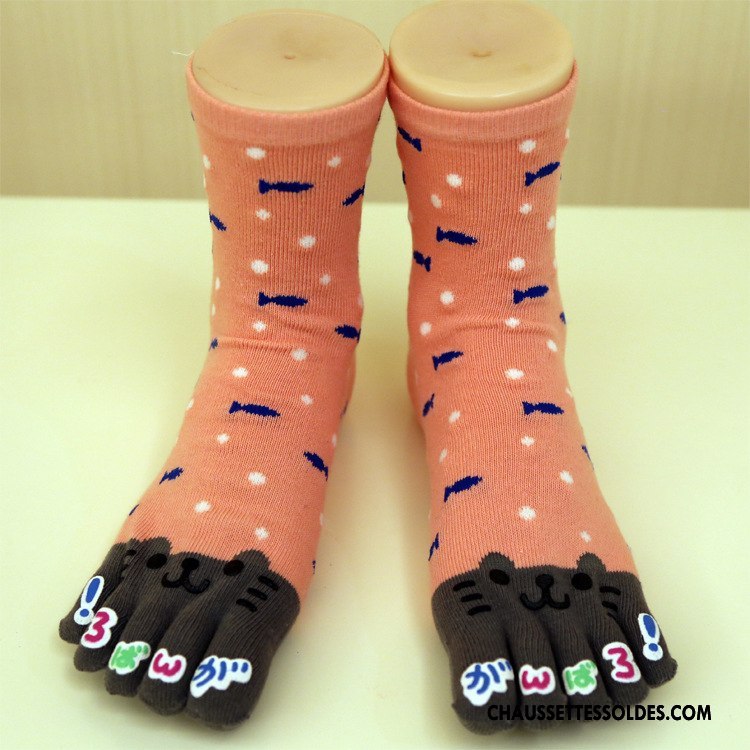 Chaussettes Mi Hautes Femme Le Nouveau L'automne Hiver Bois Cinq Doigts Mouvement