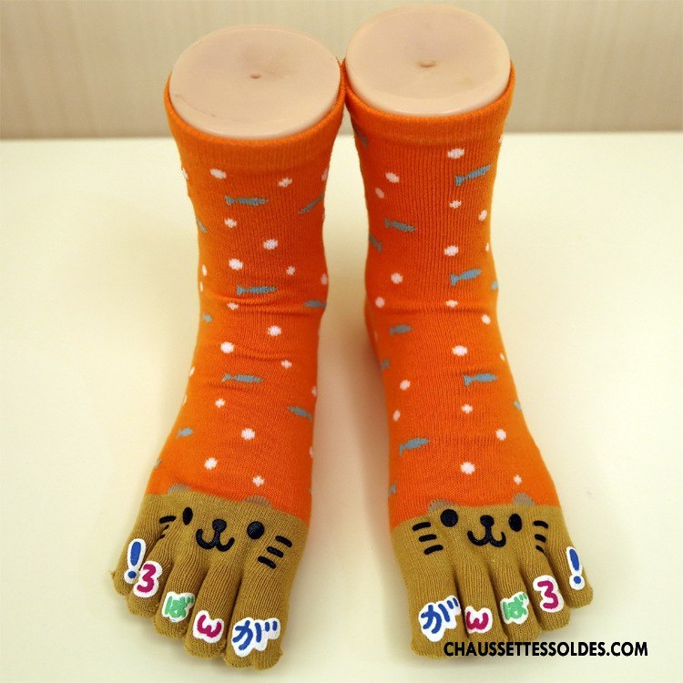 Chaussettes Mi Hautes Femme Le Nouveau L'automne Hiver Bois Cinq Doigts Mouvement