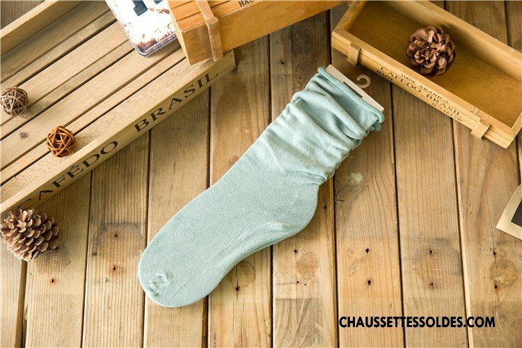 Chaussettes Mi Hautes Femme Le Nouveau L'automne Hiver Tendance Personnalité Chaussettes En Coton Couleurs De Bonbons Vert