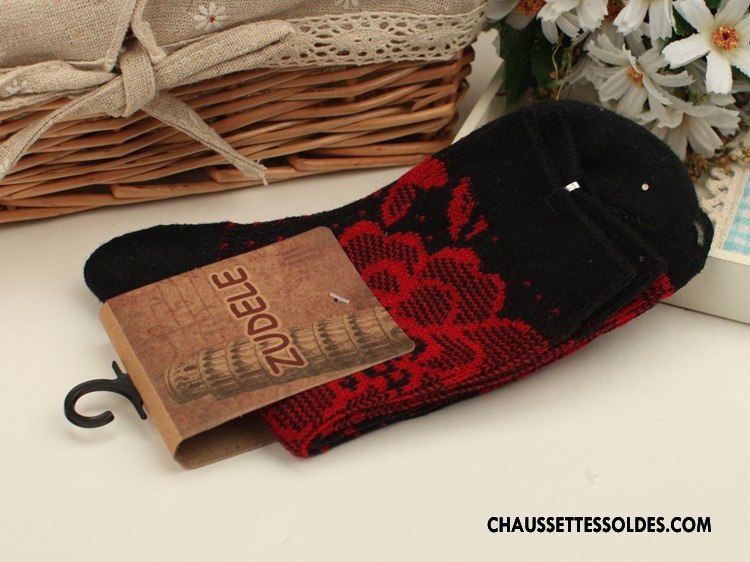 Chaussettes Mi Hautes Femme Le Nouveau Style National Chaussettes En Coton Milieu Vert Foncé
