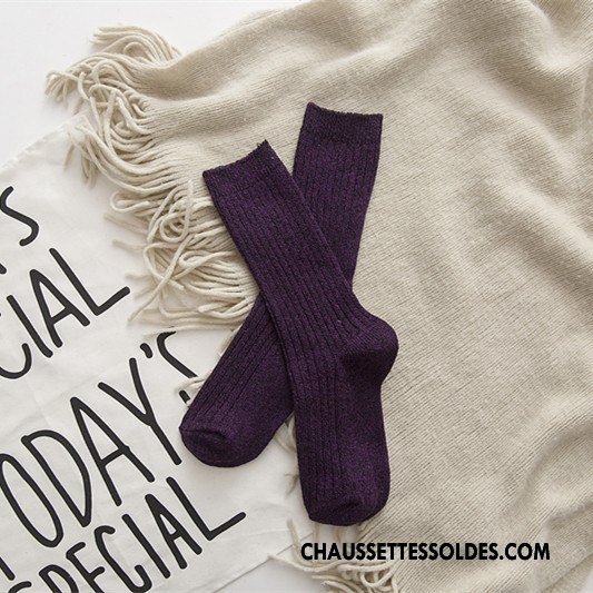 Chaussettes Mi Hautes Femme Le Nouveau Yarn Élève Milieu Homme Lovers Gris