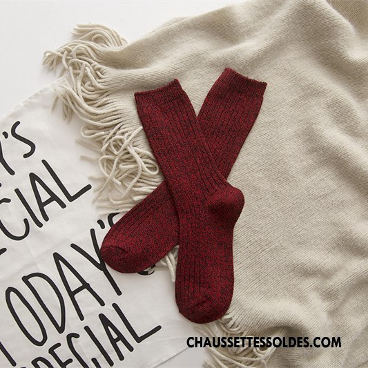 Chaussettes Mi Hautes Femme Le Nouveau Yarn Élève Milieu Homme Lovers Gris