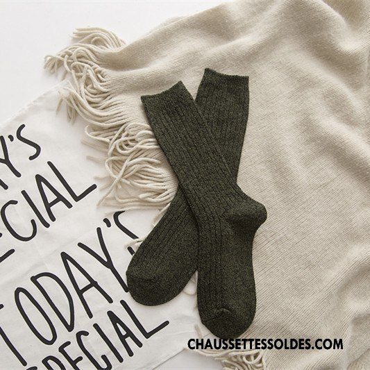 Chaussettes Mi Hautes Femme Le Nouveau Yarn Élève Milieu Homme Lovers Gris
